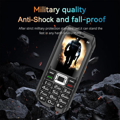 UNIWA M6000 Big Speaker Keypad Phone, 2.4 inch, Dual Flashlights, 21 Keys, SOS, FM, 4 SIM, GSM, Plug:AU Plug(Black)