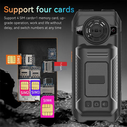 UNIWA M6000 Big Speaker Keypad Phone, 2.4 inch, Dual Flashlights, 21 Keys, SOS, FM, 4 SIM, GSM, Plug:UK Plug(Green)