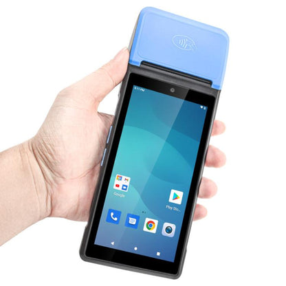 UNIWA V6P Thermal Label Printer Handheld PDA, 2GB+16GB, 5.45 inch Android 12 Mediatek MT6761 Quad Core, NFC, Network: 4G, Plug:EU Plug(Black Blue)