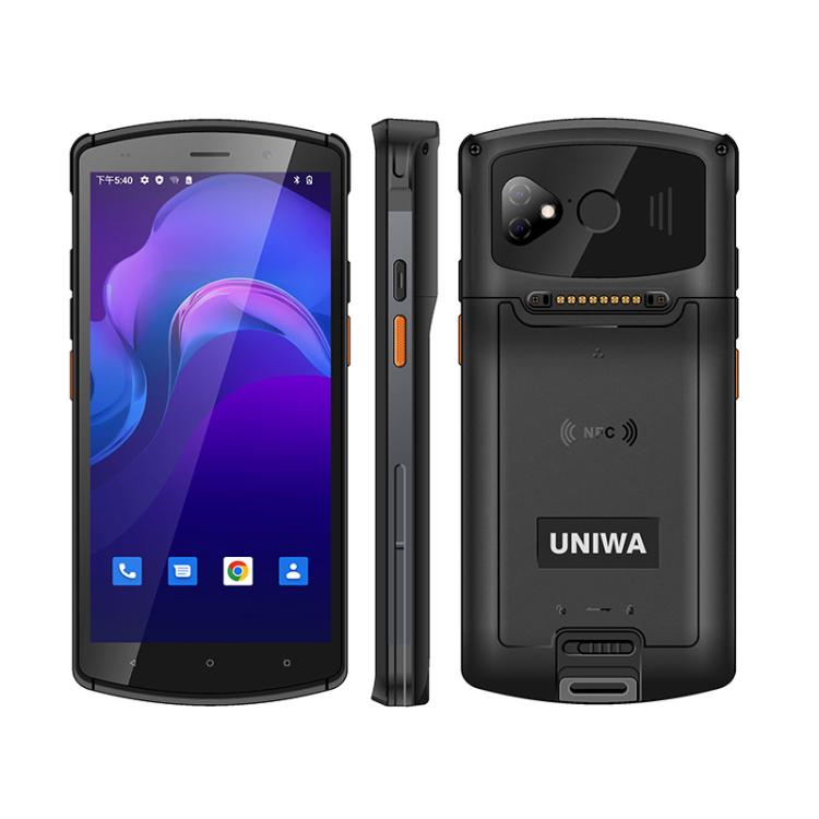 UNIWA V7S PDA Barcode Scanner Rugged Phone, 4GB+64GB, 5.7 inch Android 12 Mediatek MT6762 Octa Core, NFC, Network: 4G, Plug:AU Plug(Black)
