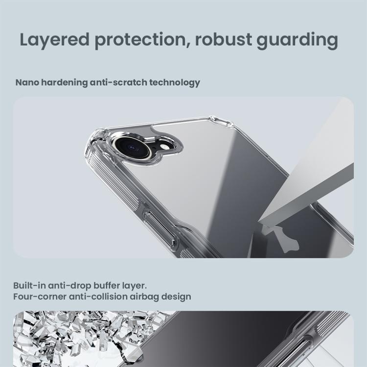 For iPhone 16e NILLKIN Ultra Clear PC + TPU Phone Case(Transparent)