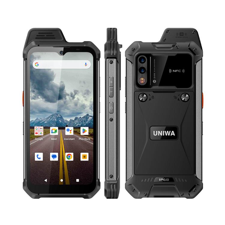 UNIWA W999 Rugged Phone, 8GB+128GB, 6.3 inch Android 13 Mediatek MT6789 Helio G99 Octa Core, NFC, Network: 4G, Plug:AU Plug(Black)