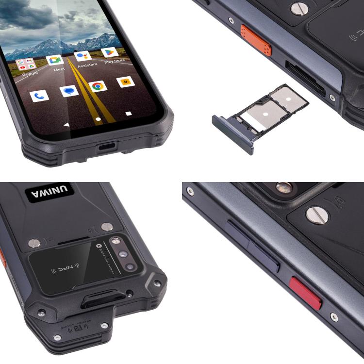 UNIWA W999 Rugged Phone, 8GB+128GB, 6.3 inch Android 13 Mediatek MT6789 Helio G99 Octa Core, NFC, Network: 4G, Plug:AU Plug(Black Orange)