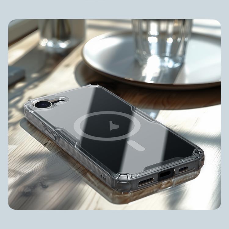 Pour iPhone 16e NILLKIN Coque de Téléphone Magnétique Ultra Transparente PC + TPU (Transparent)
