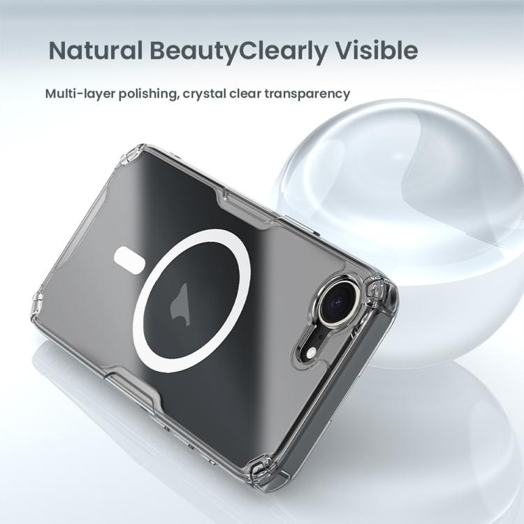 Pour iPhone 16e NILLKIN Coque de Téléphone Magnétique Ultra Transparente PC + TPU (Transparent)