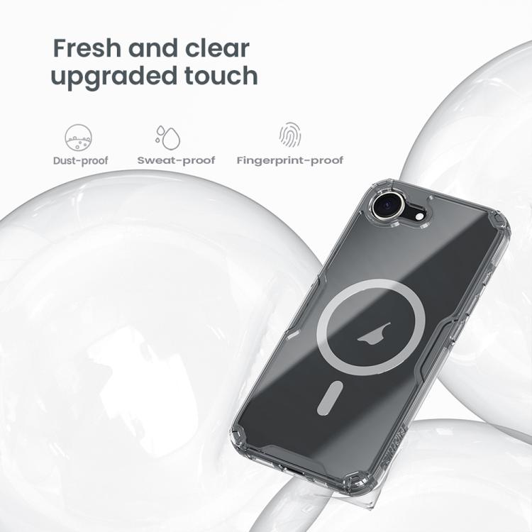 Pour iPhone 16e NILLKIN Coque de Téléphone Magnétique Ultra Transparente PC + TPU (Transparent)