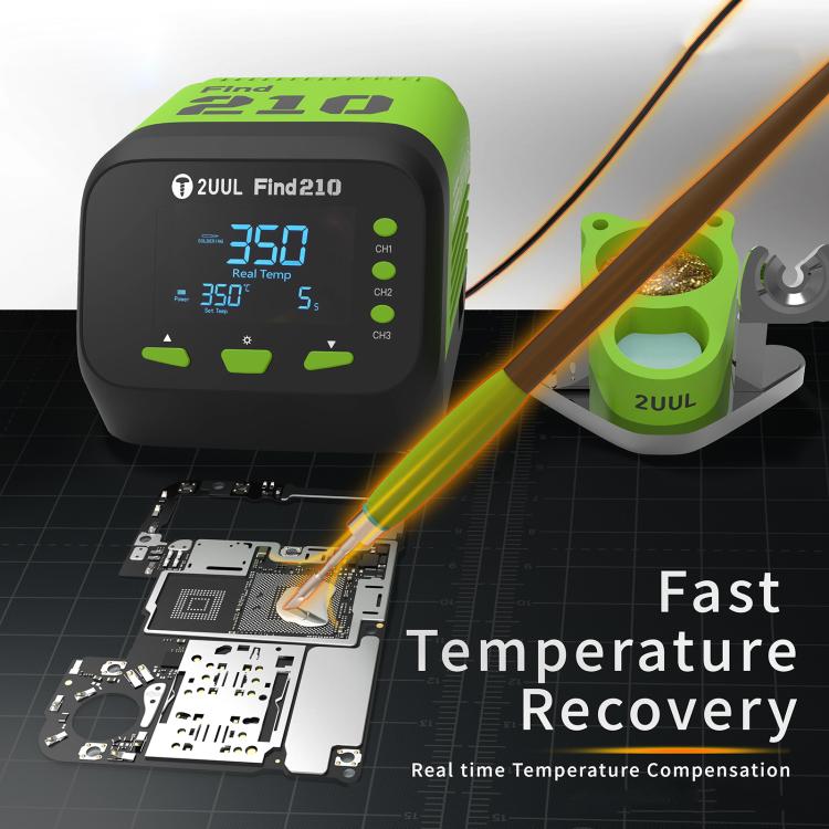 2uul FD01 Find210 60W High-Power AC Transformer Soldering Station, Plug:US Plug