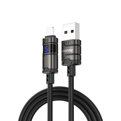 REMAX C01-AL 3A USB to 8 Pin Nylon Braided Data Cable, Length: 1.2m(Black)