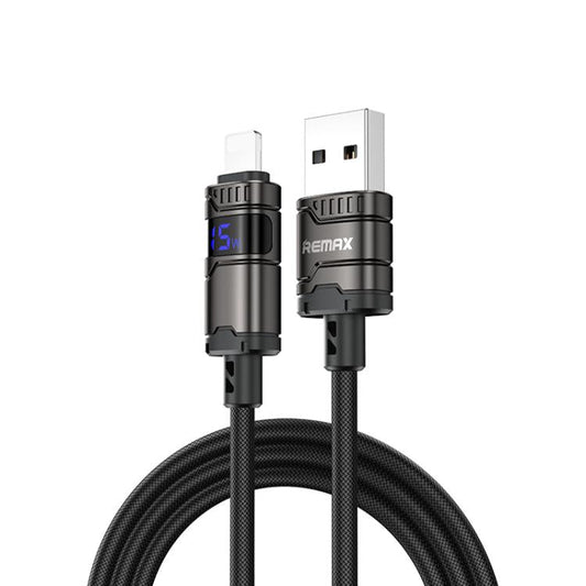 REMAX C01-AL 3A USB to 8 Pin Nylon Braided Data Cable, Length: 1.2m(Black)