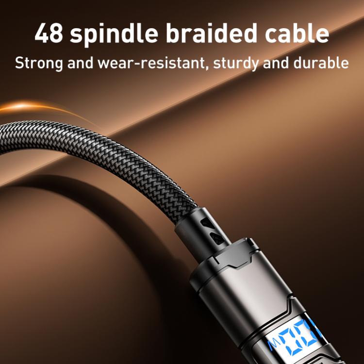 REMAX C01-AL 3A USB to 8 Pin Nylon Braided Data Cable, Length: 1.2m(Black)