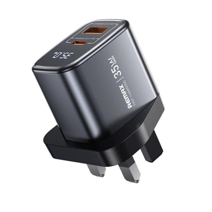 REMAX U2-AC 35W USB and Type-C GaN Digital Display Fast Charger, Specification:UK Plug