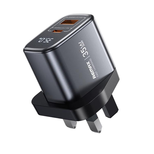 Chargeur rapide REMAX U2-AC 35W USB et Type-C GaN avec affichage numérique, Spécification : prise britannique