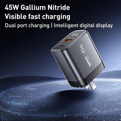 REMAX U2-AC 45W USB and Type-C GaN Digital Display Fast Charger, Specification:EU Plug