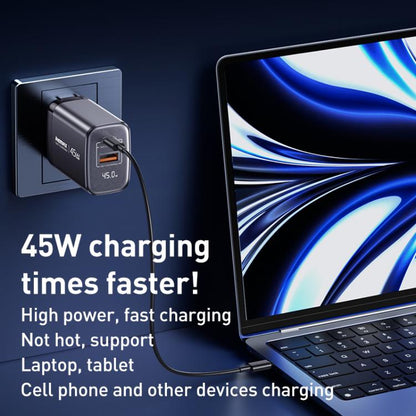 REMAX U2-AC 45W USB and Type-C GaN Digital Display Fast Charger, Specification:EU Plug