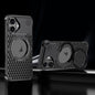 For iPhone 16 R-JUST RJ-64 Aromatherapy Heat Dissipation MagSafe Phone Case with Stand(Black)