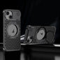 For iPhone 15 R-JUST RJ-64 Aromatherapy Heat Dissipation MagSafe Phone Case with Stand(Black)