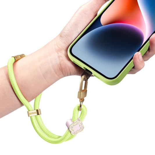 Lanière Courte Réglable pour Téléphone DUX DUCIS Série Garden Motif Bégonia (Vert Jaune)