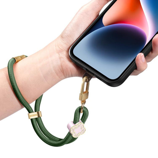 DUX DUCIS Garden Series Cordon court réglable pour téléphone motif Bégonia (vert armée)