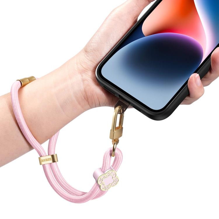 DUX DUCIS Série Garden Cordon court ajustable pour téléphone portable motif Bégonia (rose clair)