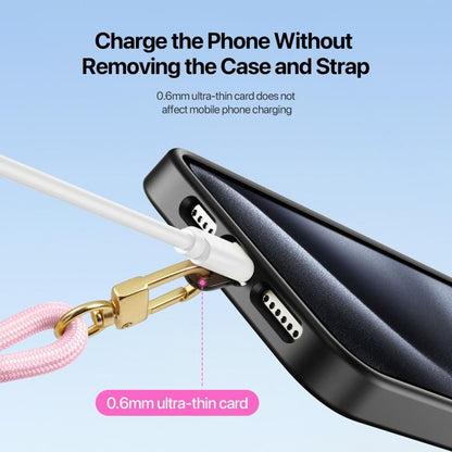 DUX DUCIS Série Garden Cordon court ajustable pour téléphone portable motif Bégonia (rose clair)