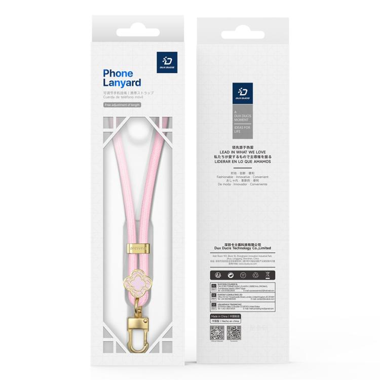 DUX DUCIS Série Garden Cordon court ajustable pour téléphone portable motif Bégonia (rose clair)