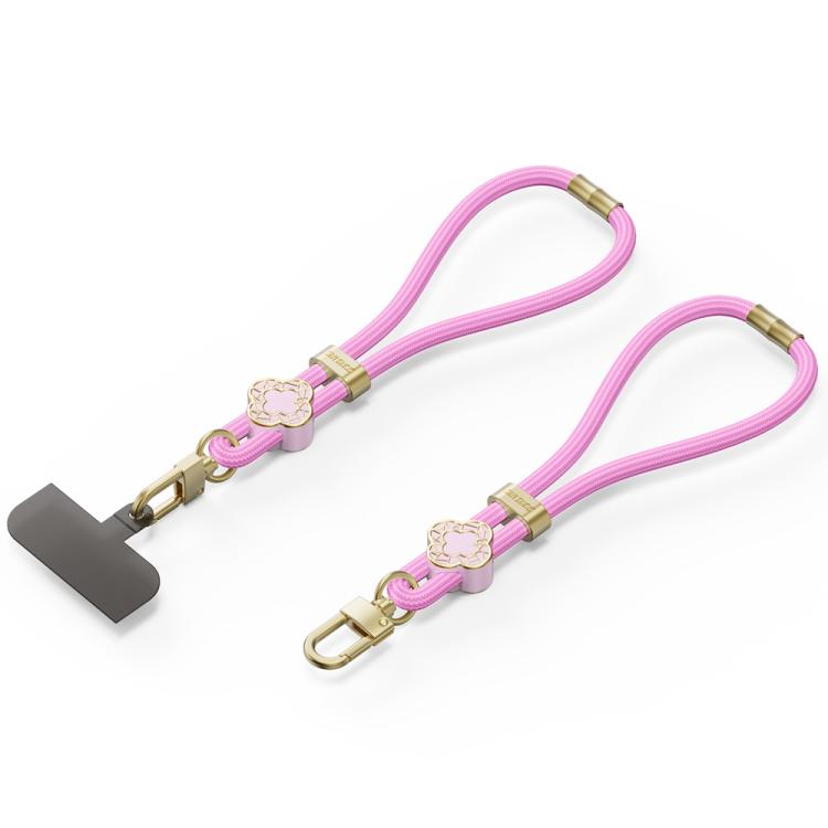 DUX DUCIS Garden Series Begonia Pattern Adjustable Short Phone Lanyard(Pink)