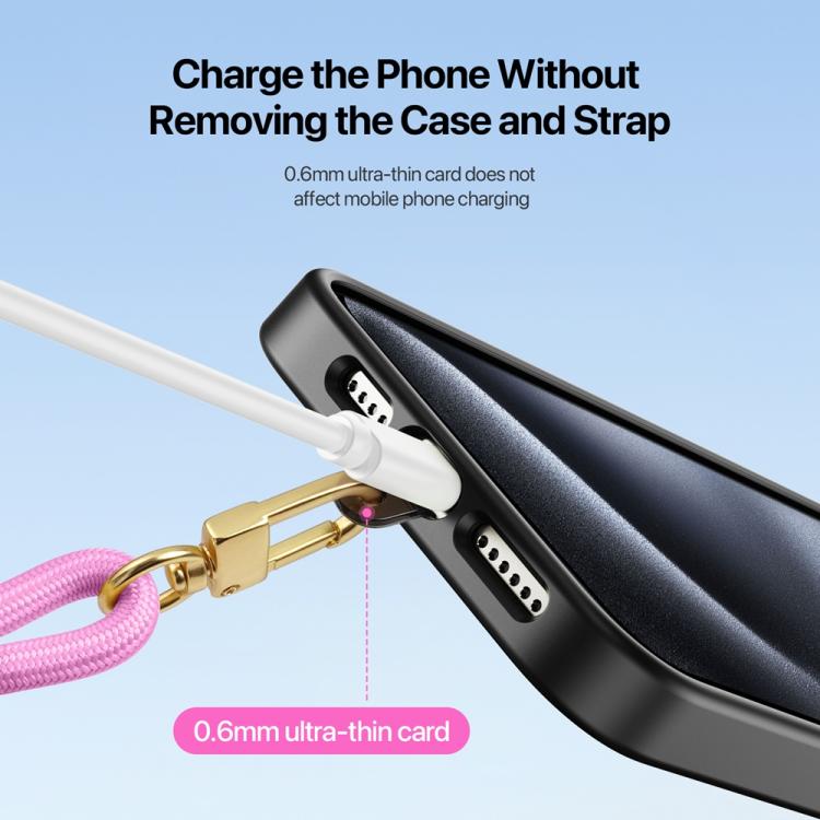 DUX DUCIS Garden Series Begonia Pattern Adjustable Short Phone Lanyard(Pink)