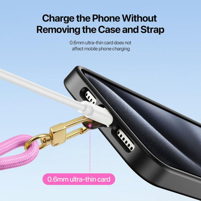 DUX DUCIS Garden Series Begonia Pattern Adjustable Short Phone Lanyard(Pink)