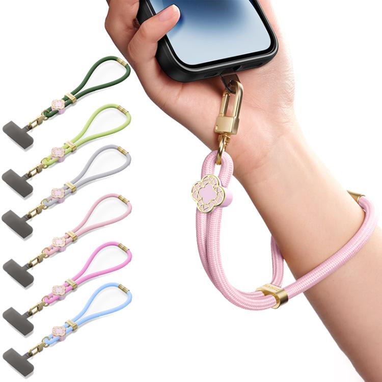 DUX DUCIS Garden Series Begonia Pattern Adjustable Short Phone Lanyard(Pink)