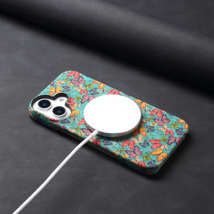 For iPhone 16 Plus Denior A16 Flower Language Series MagSafe PC Phone Case(Butterflies)