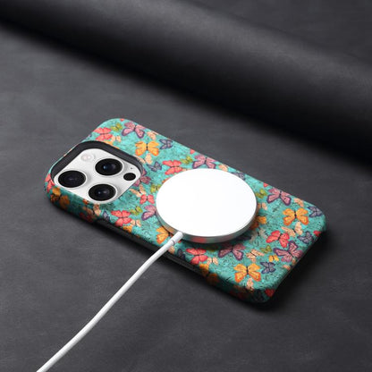 Pour iPhone 16 Pro Max Denior A16 Étui de téléphone PC MagSafe série Flower Language (Papillons)
