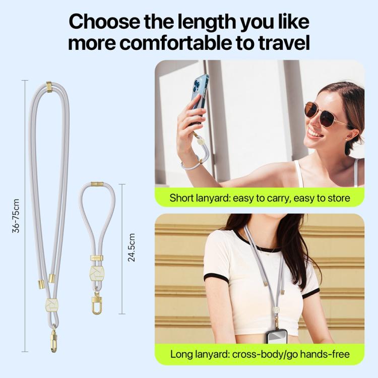 DUX DUCIS Garden Series Broken Ice Pattern Adjustable Short Phone Lanyard(Grey)