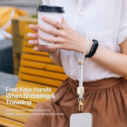 DUX DUCIS Garden Series Broken Ice Pattern Adjustable Short Phone Lanyard(Grey)