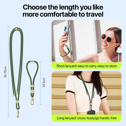 DUX DUCIS Garden Series Tile Pattern Adjustable Short Phone Lanyard(Army Green)