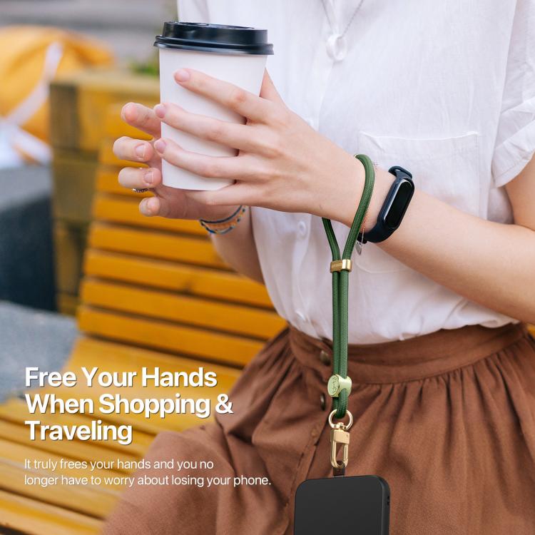 DUX DUCIS Garden Series Tile Pattern Adjustable Short Phone Lanyard(Army Green)