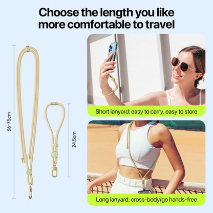 DUX DUCIS Garden Series Tile Pattern Adjustable Short Phone Lanyard(Glaze Yellow)