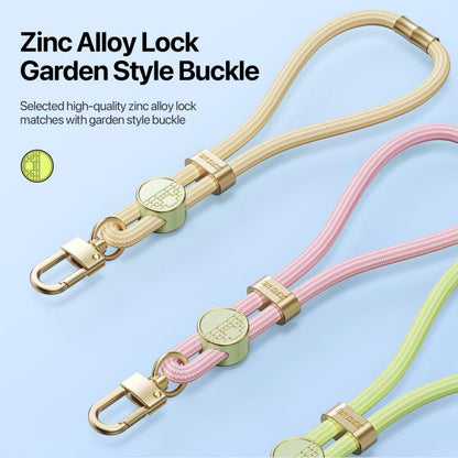 DUX DUCIS Garden Series Tile Pattern Adjustable Short Phone Lanyard(Glaze Yellow)