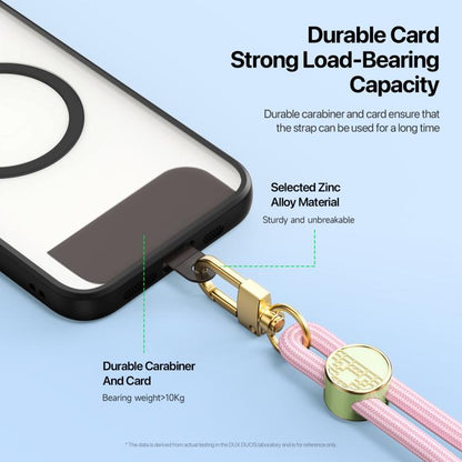DUX DUCIS Garden Series Tile Pattern Adjustable Short Phone Lanyard(Light Pink)