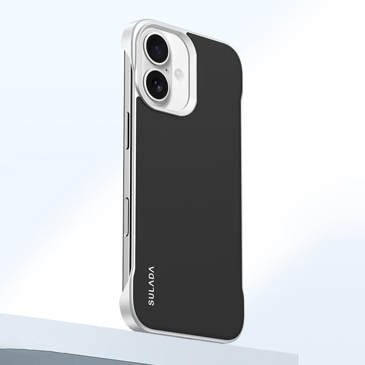 For iPhone 16 SULADA Skin Feel Liquid Leather Shockproof Phone Case(Black)