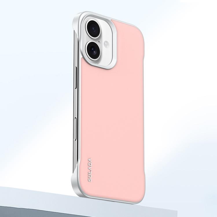 For iPhone 16 Plus SULADA Skin Feel Liquid Leather Shockproof Phone Case(Pink)