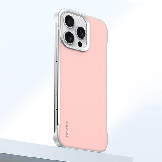Pour iPhone 16 Pro Max SULADA Étui de téléphone antichoc en cuir liquide doux au toucher (Rose)