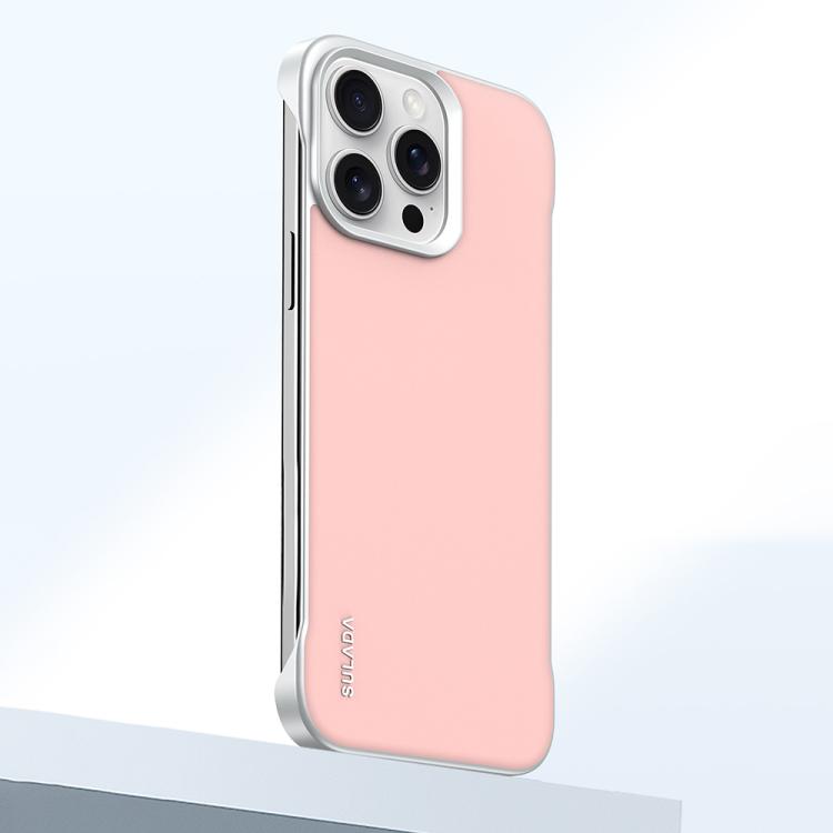 For iPhone 15 Pro SULADA Skin Feel Liquid Leather Shockproof Phone Case(Pink)