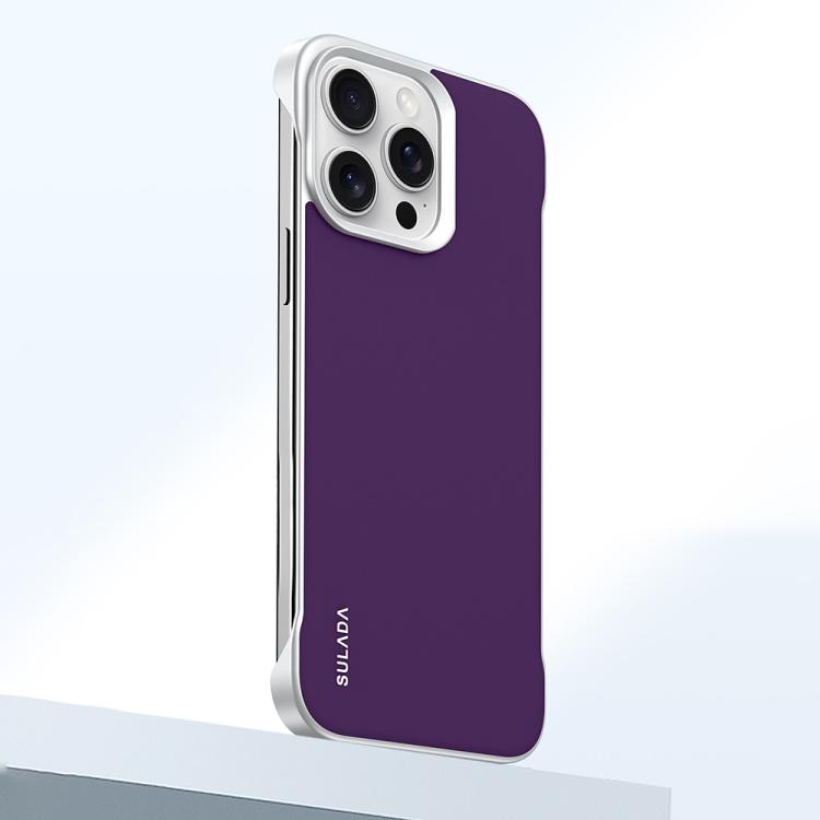 For iPhone 15 Pro Max SULADA Skin Feel Liquid Leather Shockproof Phone Case(Purple)