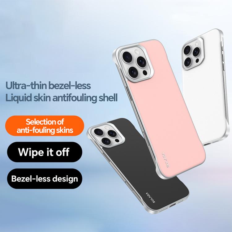 For iPhone 16 SULADA Skin Feel Liquid Leather Shockproof Phone Case(Pink)