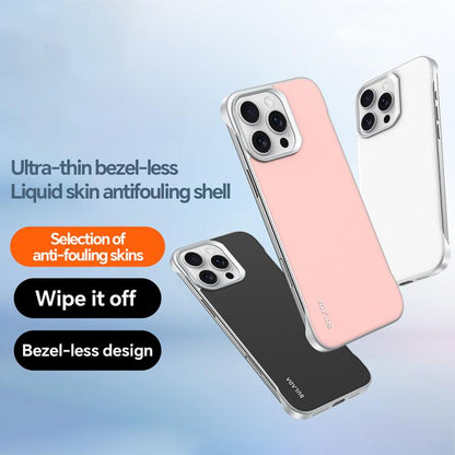 For iPhone 15 Pro Max SULADA Skin Feel Liquid Leather Shockproof Phone Case(Black)