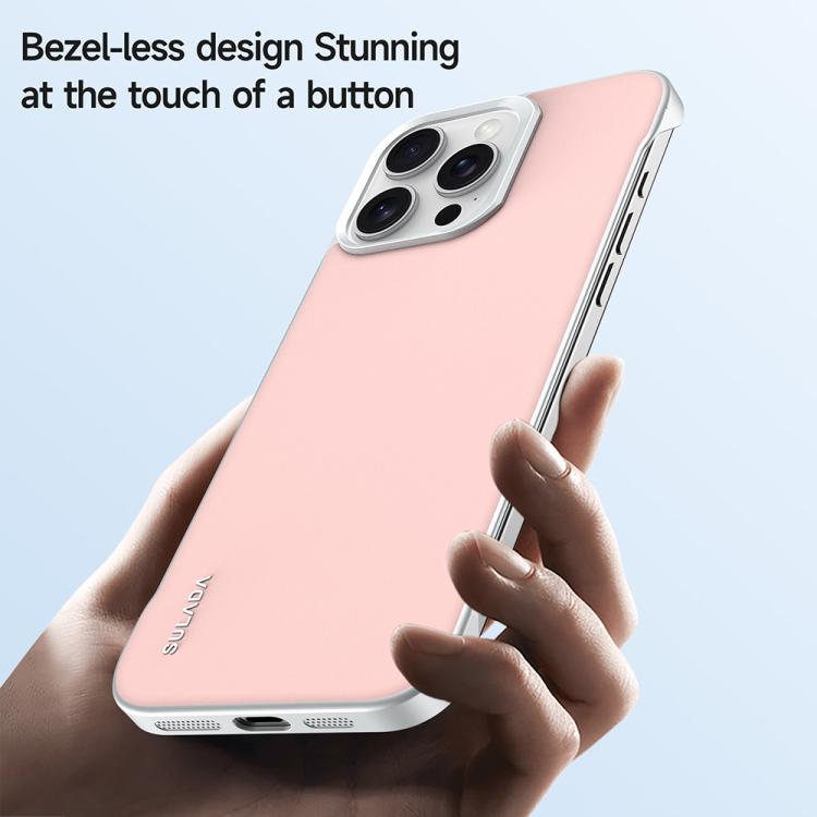 For iPhone 16 Plus SULADA Skin Feel Liquid Leather Shockproof Phone Case(Pink)