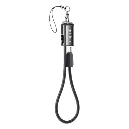 Yesido CA178 Portable Strip PD27W Type-C to 8 Pin Zinc Alloy Data Cable, Length: 20cm(Black)