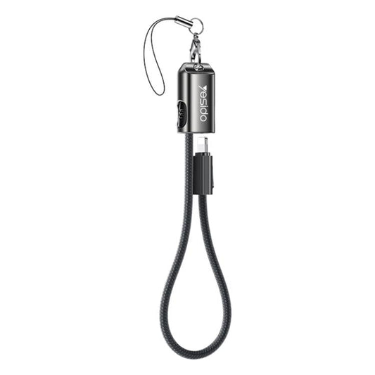 Yesido CA178 Portable Strip PD27W Type-C to 8 Pin Zinc Alloy Data Cable, Length: 20cm(Black)