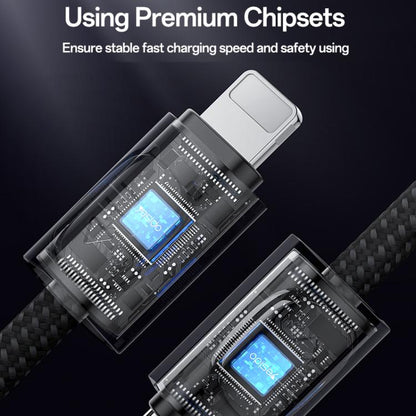 Yesido CA178 Portable Strip PD27W Type-C to 8 Pin Zinc Alloy Data Cable, Length: 20cm(Black)