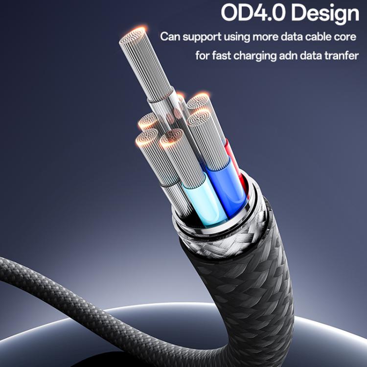 Yesido CA178 Portable Strip PD27W Type-C to 8 Pin Zinc Alloy Data Cable, Length: 20cm(Black)